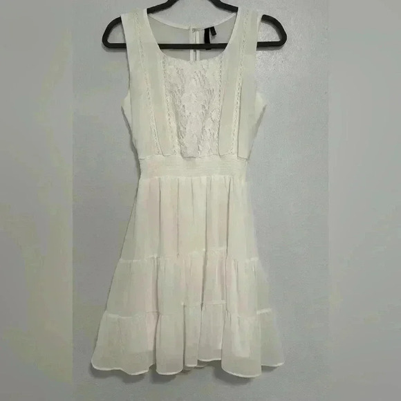 153. White Lace Summer Tank Midi Dress size Small - Picture 1 of 4